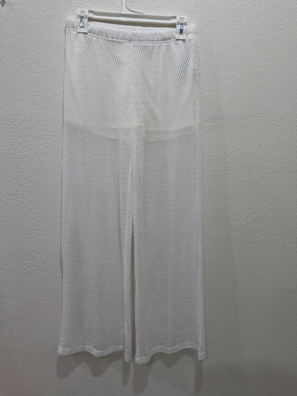 statement White Wide-Leg Mesh Pants